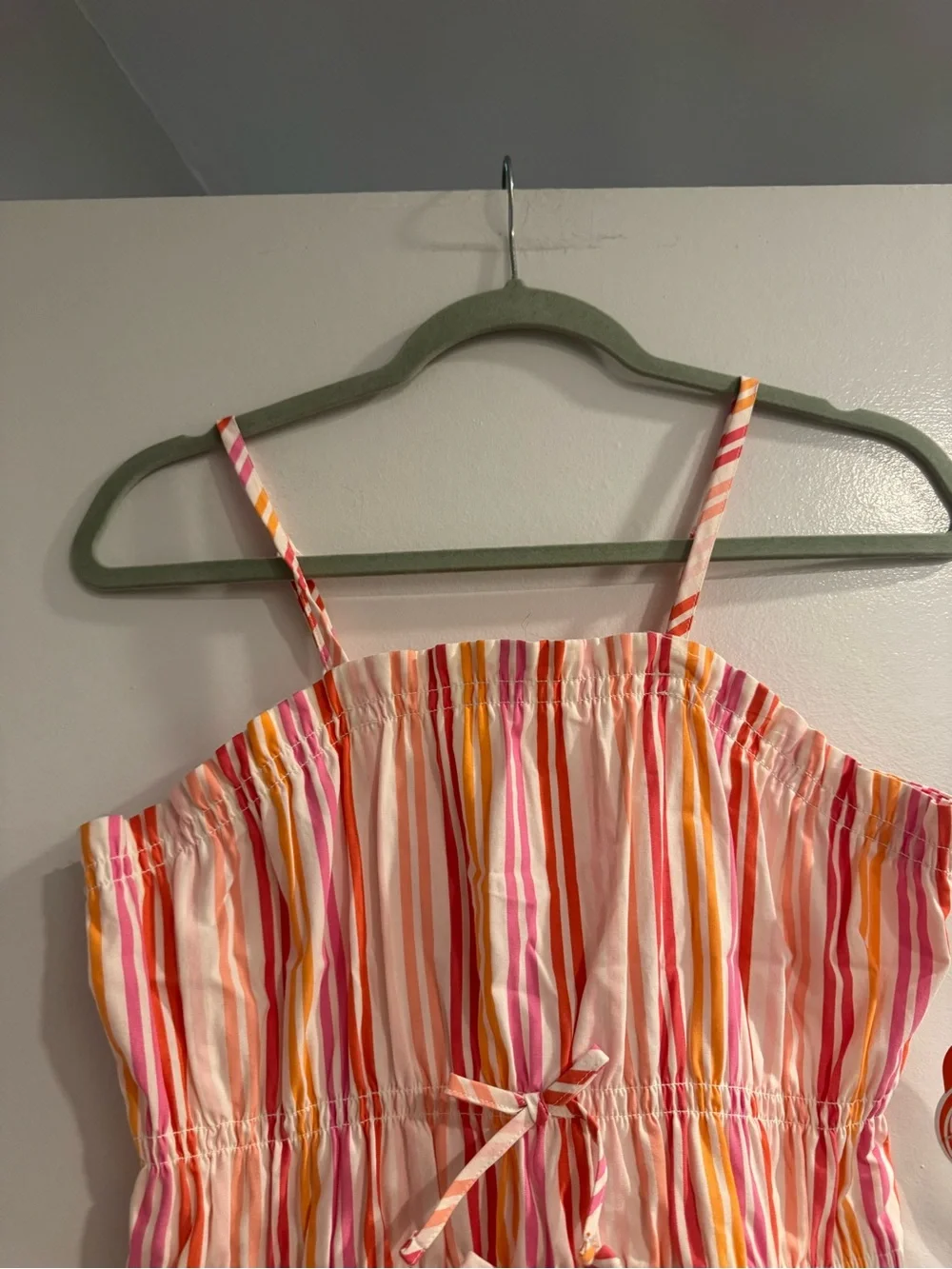 Wonder Nation Pink Orange Yellow Striped Sundress Women's Large Summer